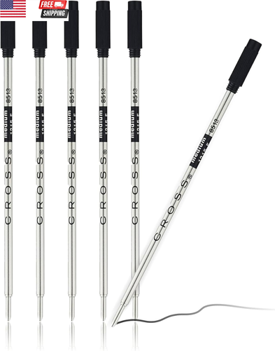 Ballpoint Pen Refills, Medium Point, Black Ink, 2 per Pack, 3 Packs Total, 8513-