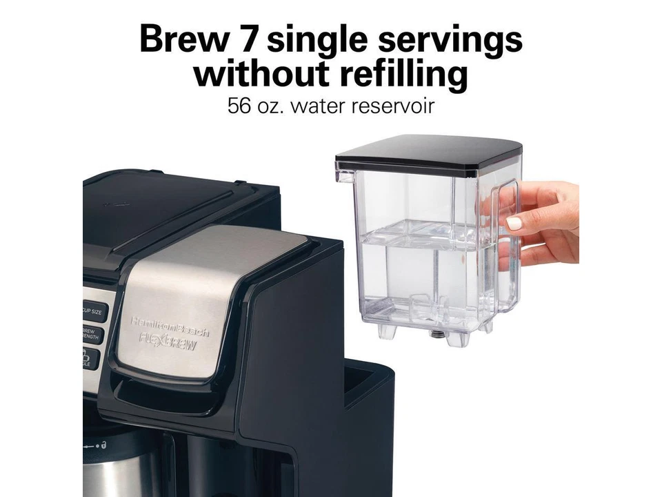 Hamilton Beach 49920 Black FlexBrew TRIO Coffee Maker with 12 Cup Thermal Carafe - Image 4 of 4