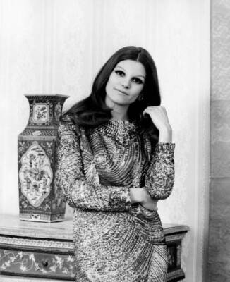Milva wearing an evening dress designed by Pierre Cardin 1970s OLD PHOTO