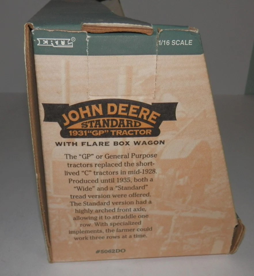 Винтажный Ertl 1:16 John Deere Standard 1931 «GP» трактор с расширителем коробка универсал #5062DO - Изображение 3 из 4