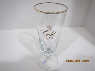 #64 & #65 AMSTEL Bier Beer GLASS AMSTEL BIER 7'' High AMSTEL GOLD BIER GLASSES