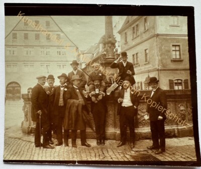 orig. Photo Rothenburg ob der Tauber around 1905 Fountain 