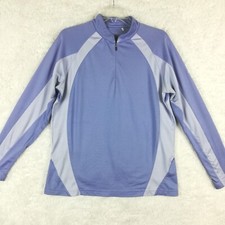 Adidas Womens Sweatshirt Pullover 1/4 Zip Purple Running Climawarm Large