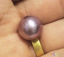Huge15mm Natural South Sea Genuine lavender purple Round Loose Pearl Undrilled 5