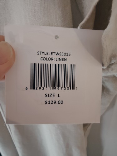 Ellen Tracy Raglan Sleeves Linen Blend Swing Shift Knee Length Dress Beige L NWT - Picture 11 of 16