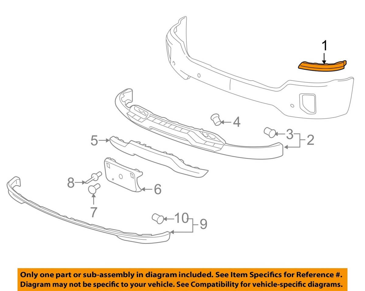 GM OEM 16-19 Silverado 1500 Front Bumper Bumper Components