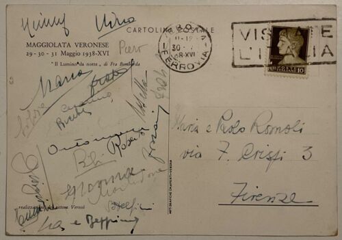 FUTURISMO VERONA MAGGIOLATA VERONESE A.XVI° 1938 CARTOLINA ILLU. VERROSSI’ - Picture 2 of 2