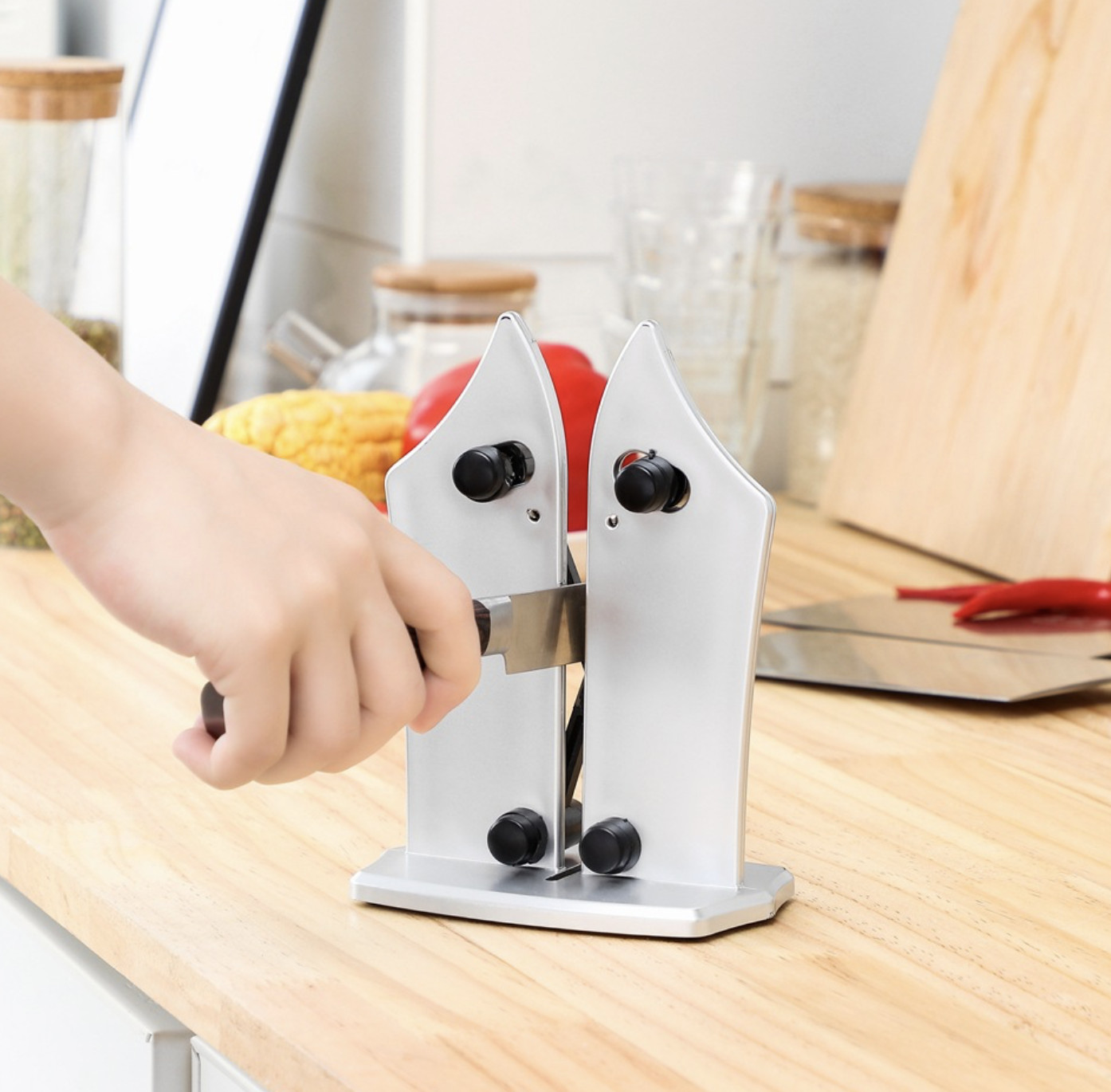 Kitchen Knife Sharpener Professional Stone Grinder Edge Sharpens Hones Standard 