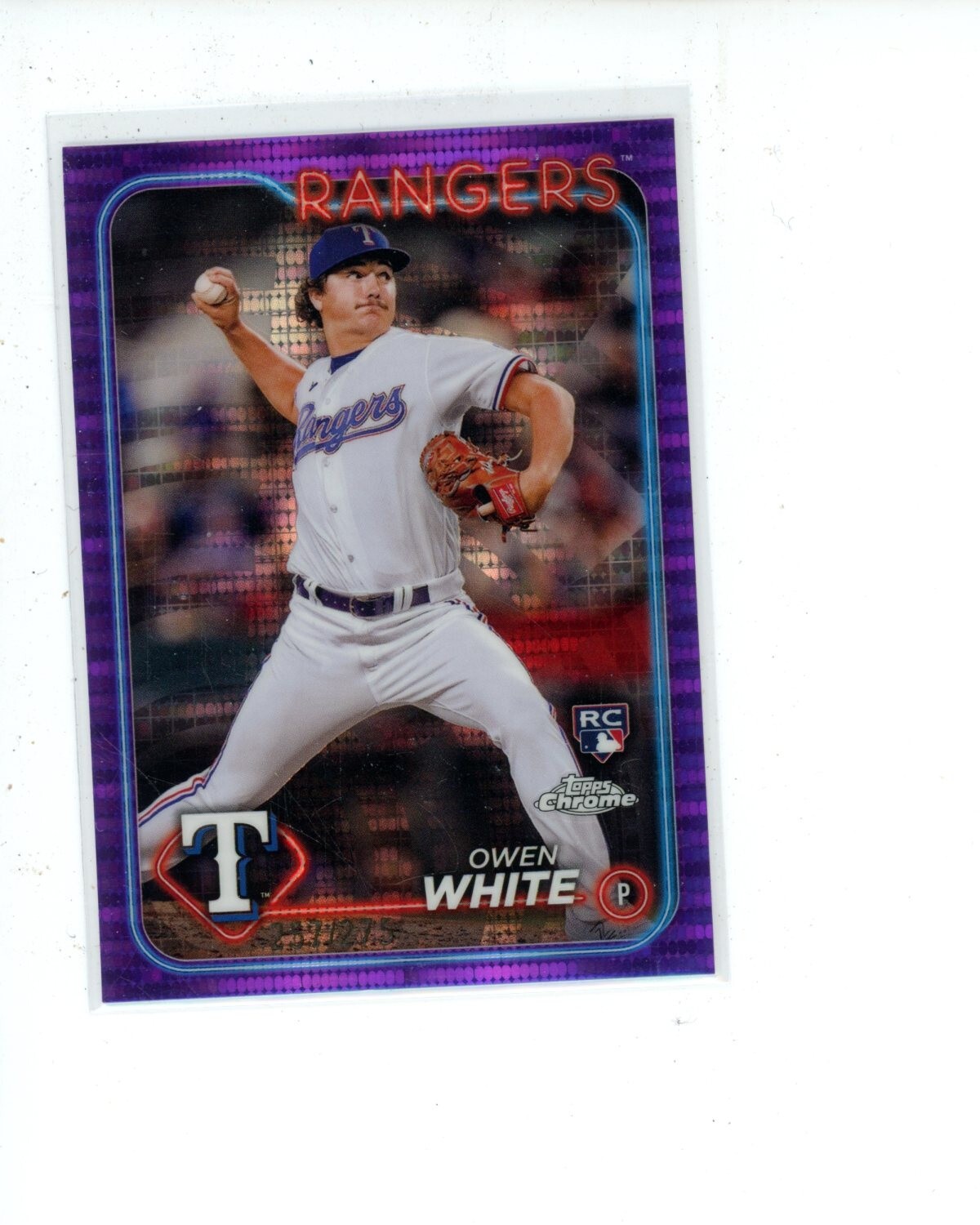 2024 Topps Chrome Purple Sonar Refractor #211 Owen White Rookie RC #d 257/275