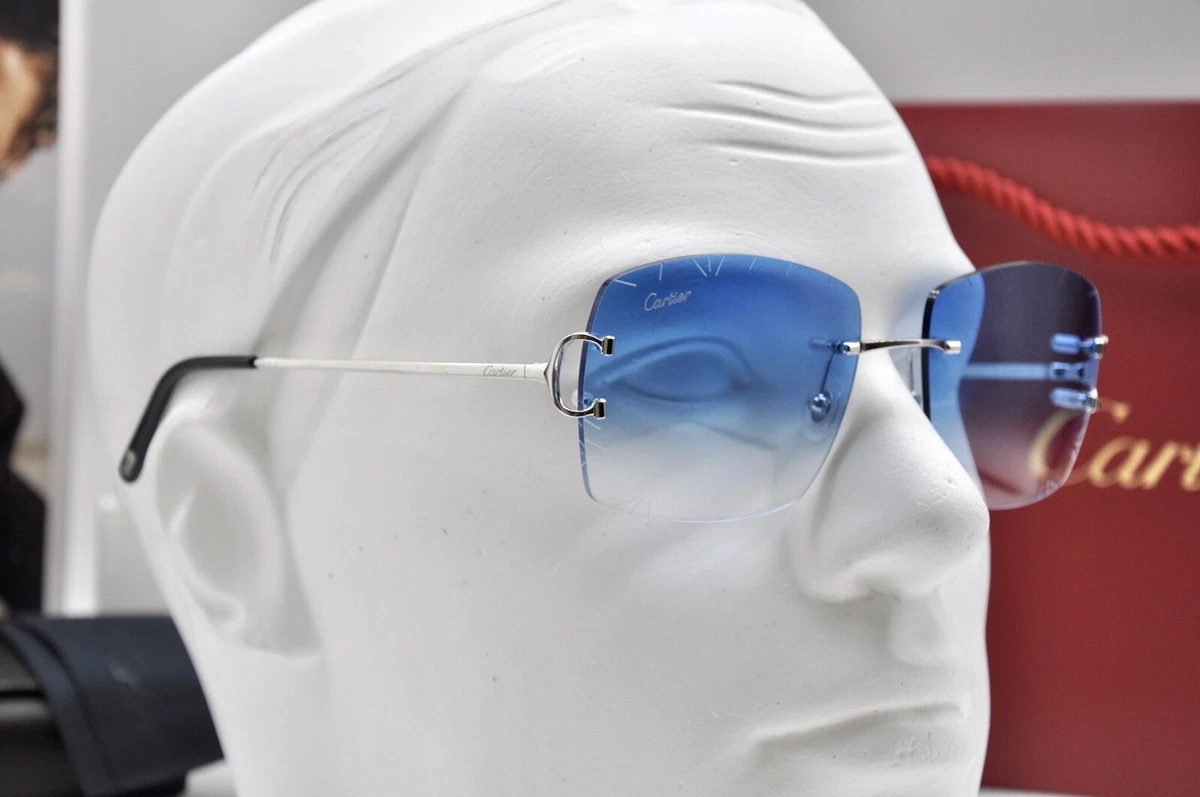 cartier c decor rimless sunglasses