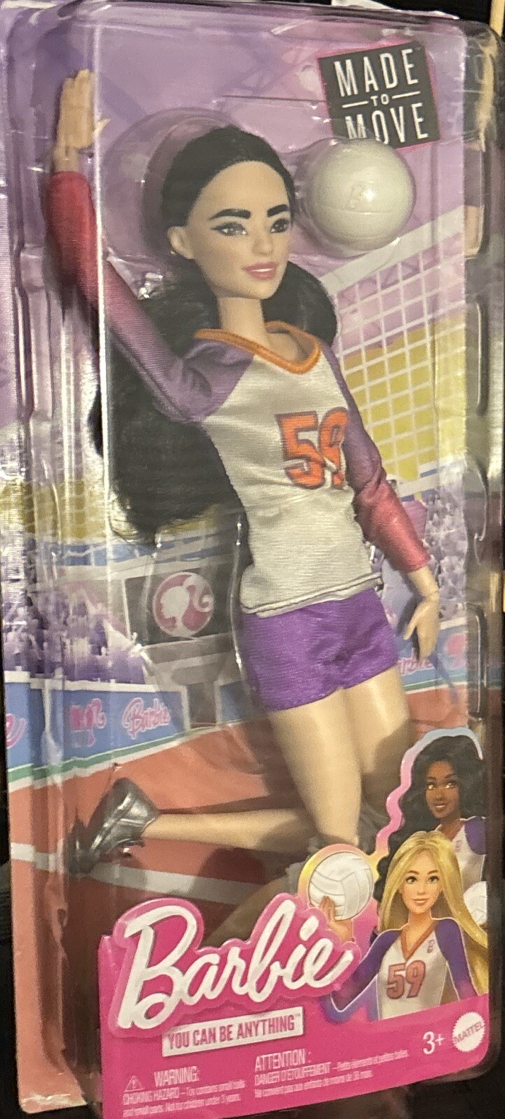 Barbie Doll - Barbie Made to Move Career Volleyball Player Brunette Redressed