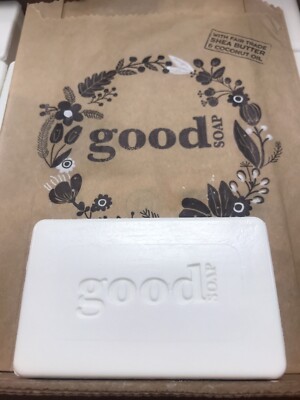 New Good Soap 5oz. Fair Trade Shea Butter  Coconut   Scent Body Soap Rare