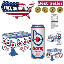 Energy Star Blast: Sugar-Free Energy Drink - 300mg Caffeine, 12 Pack (16oz)