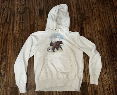 Aime Leon Dore ALD X Woolrich Bear Sweatshirt Hoodie Heather