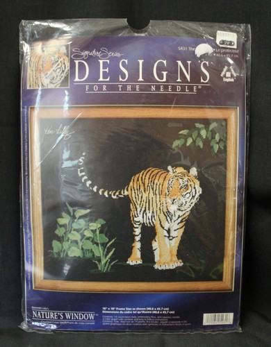 NEW Tiger Counted Cross Stitch Kit Kenneth Lilly Wild Animals Jungle Endangered