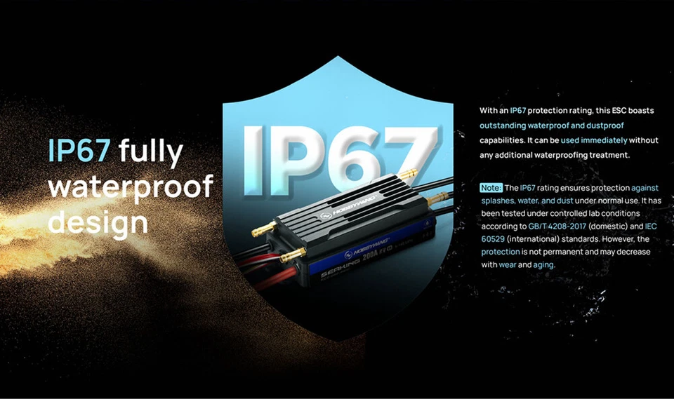 HOBBYWING Seaking HV V4 200A/300A ESC lP67 Bluetooth BEC For 140/180CM Boats DIY - Image 4 of 4