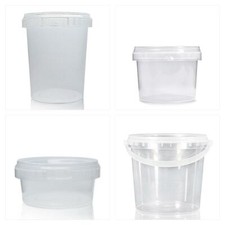 Clear Tamper Proof Tubs with lids 100-1000 ml  PP