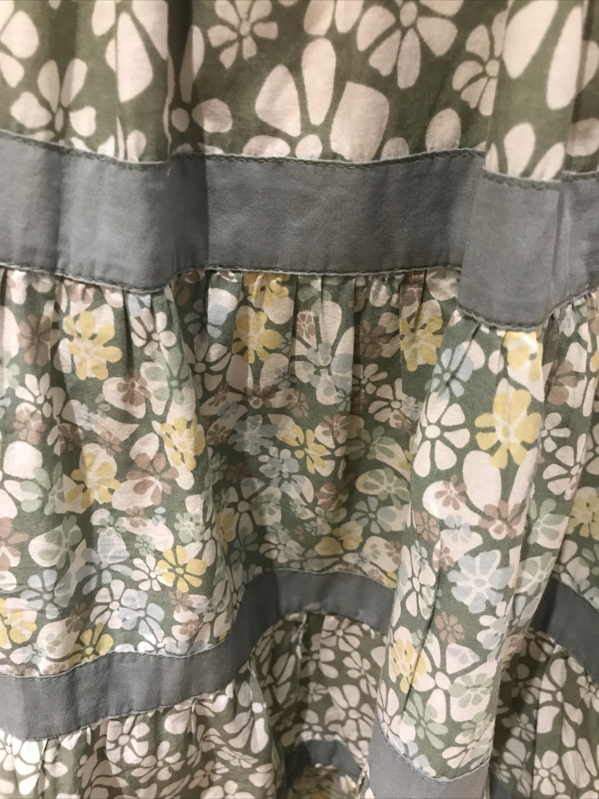 Vintage 1970s Floral Tiered Skirt - 13" across elasticated waist, un-stretched 3