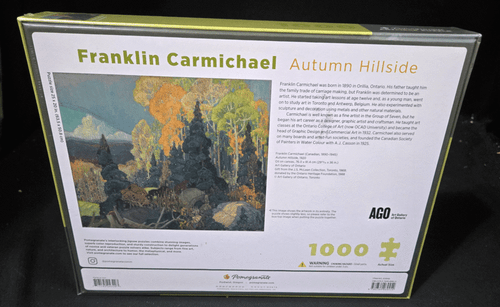 Rompecabezas pieza de arte granada otoño ladera Franklin Carmichael 1000 piezas nuevo - Imagen 2 de 2