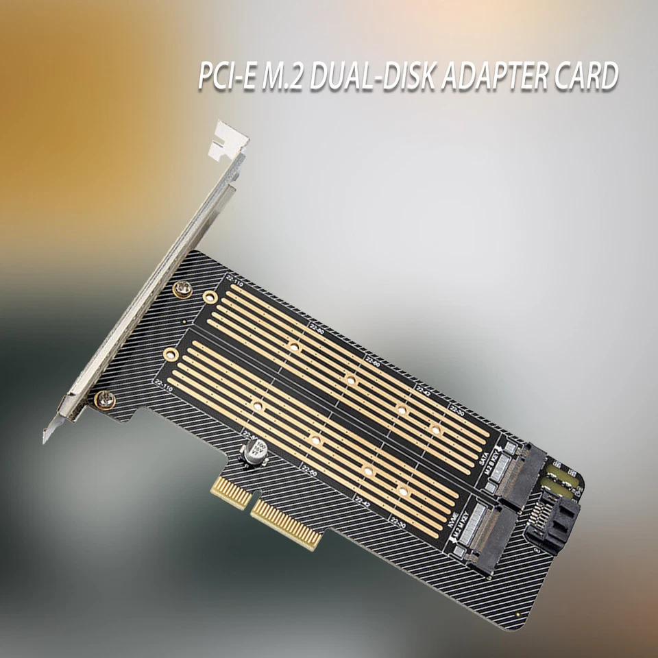 M.2 NGFF to Computer SATA 2 SSD PCI PCIe x4 x8 x16 NVMe Express Adapter Card - Image 2 of 4