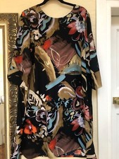 BNWT MARKS & SPENCER COLLECTION NAVY MIX DRESS HALF SLEEVE SIZE 22 BACK DETAIL