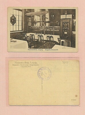 ZEPPELIN THEMA ?30er FOTO POSTKARTE - ZEPP VERZIERT ?RESTAURANT LEIPZIG