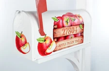Mailbox Magnet Partial Cover Apples in Crate with Address Options Set of 2