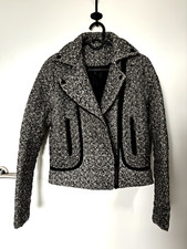 Karl Lagerfeld Wool Tweed Jacket Biker Motorcycle Zipper Size:fr36/ It40