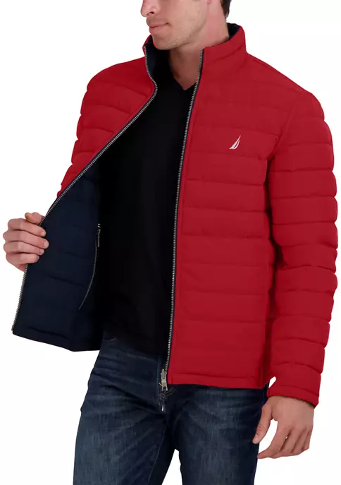 NAUTICA REVERSIBLE QUILTED Mens NAVY BLUE/Red Jacket Size XXL Full