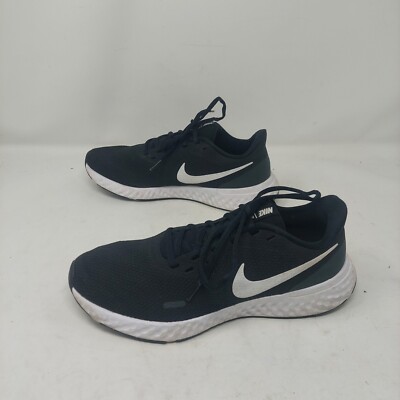 Nike Revolution Black White Swoosh Running Sneakers BQ3207-002 Athletic  Size