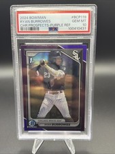 2024 Bowman RYAN BURROWES CHR PROSPECTS PURPLE REFRACTOR 💎 104/250 🔥 PSA 10 💎