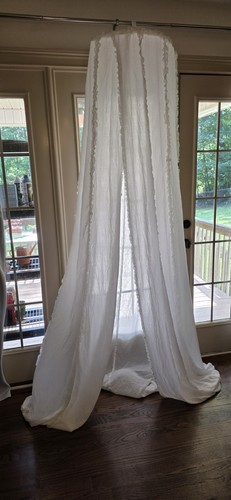 Simply Shabby Chic White Bed Canopy Ruffled Discontinued French Country Boho