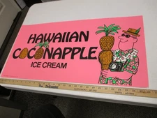 Baskin Robbins ice cream 1972 store poster sign HAWAIIAN COCONAPPLE pineapple