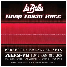 LaBella 760FS-TB Deep Talkin' Bass Flatwound Bass Strings, String-Thru-Body