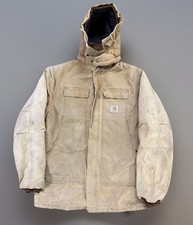 Vintage Carhartt Arctic Quilt Lined Full Zip Jacket Removable Hood Faded No Size