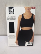 Member's Mark Women Seamless Racerback Medium Support Sports Bra Black Sz XL L4