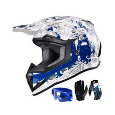 GLX GX623 Youth ATV/Dirt Bike Helmet Combo - Modern, X-Large - DOT