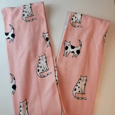 Honeybee Handmade NY Pink Cotton Infinity Scarf W/ Happy Moo Cats, Warm & Soft