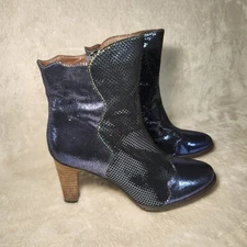 Socofy Boots Womens 39 Size 8 Blue Purple Shimmer Zip Up Ankle