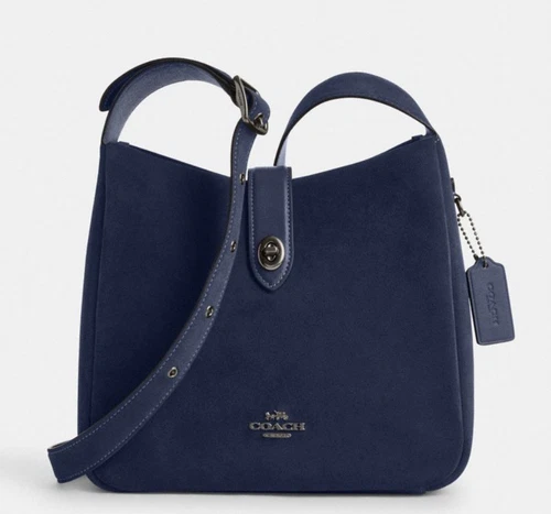 Borsa a tracolla Coach Hadley convertibile nuova con etichette in camoscio pelle CW004 CW002