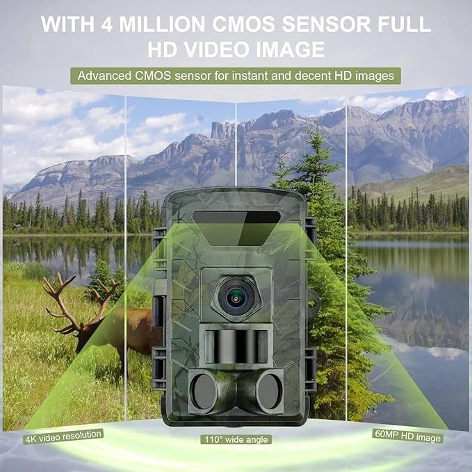 Wildlife Camera 8K Video Wildlife Camera 60MP Full HD WiFi with Mobile Phone Transfer APP - Image 4 of 4