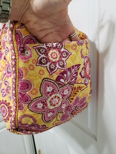 Vera Bradley Travel Weekender Duffel Bag Discontinued Bali Gold Yellow Pink - Picture 4 of 11