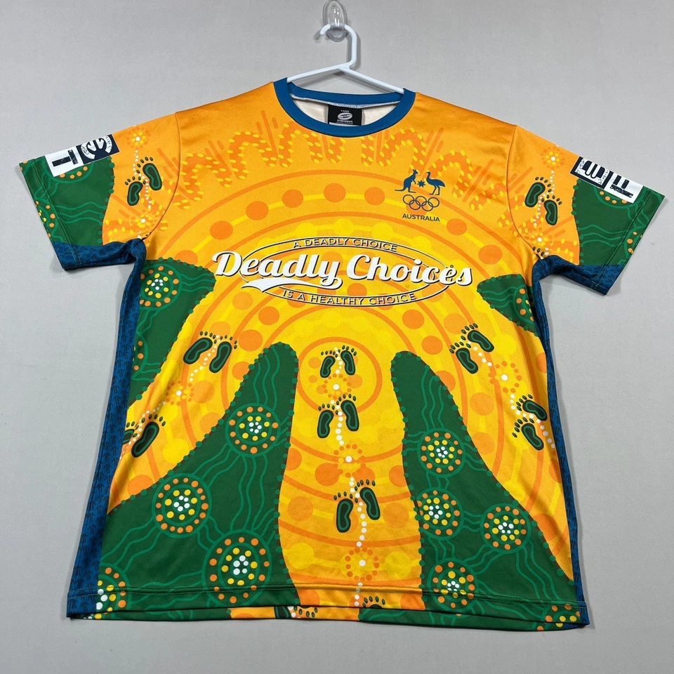 Australian Olympic Team Deadly Choices Indigenous Shirt Jersey Mens Large L
