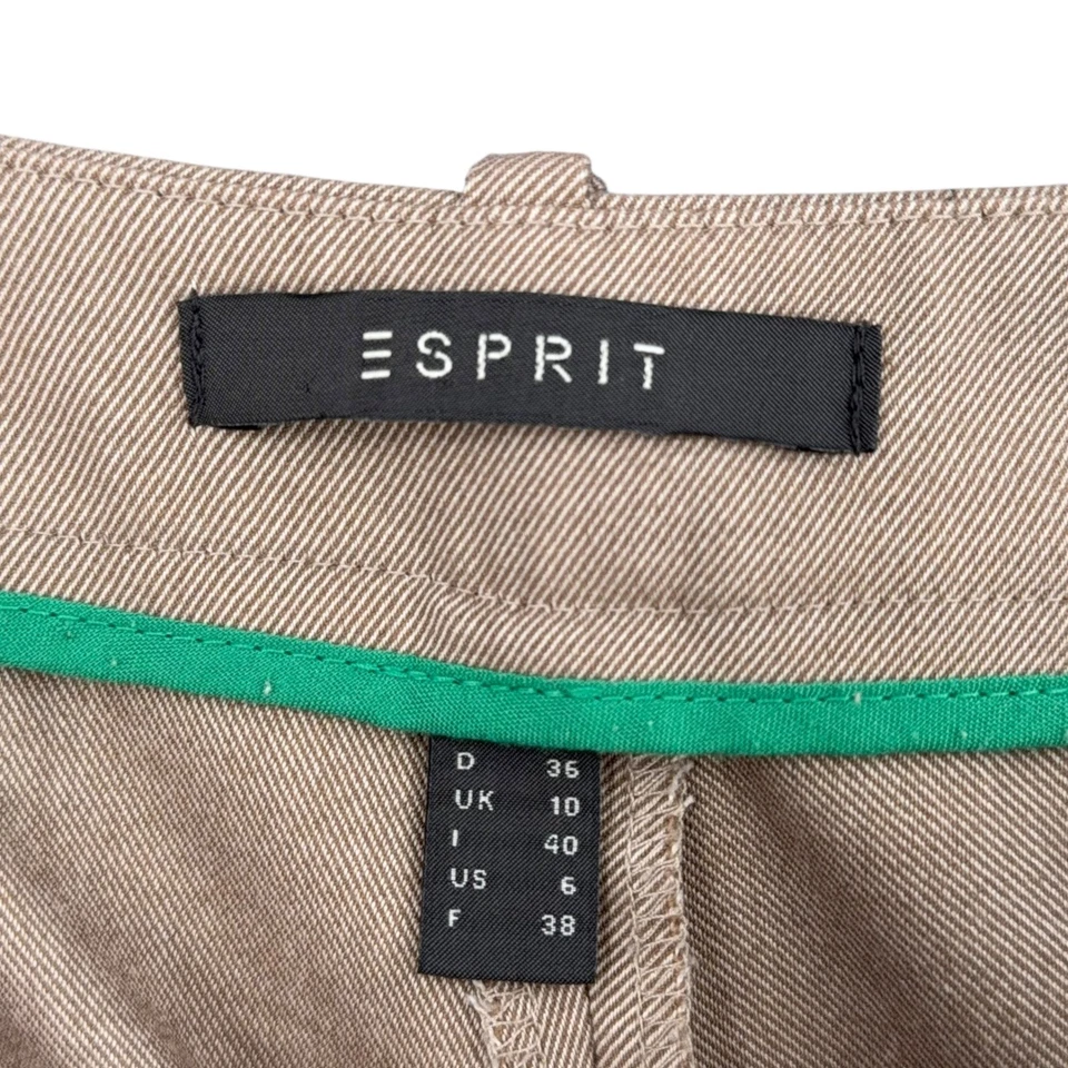 Брюки Esprit размер 6 бежевые деловые повседневные карьерные брюки с манжетами женские - Изображение 3 из 4