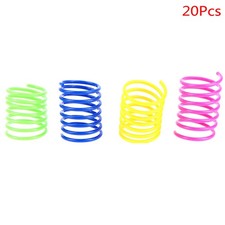 20pcs Durable Colorful Plastic Springs Cat Pet Toy Coil Spiral Springs