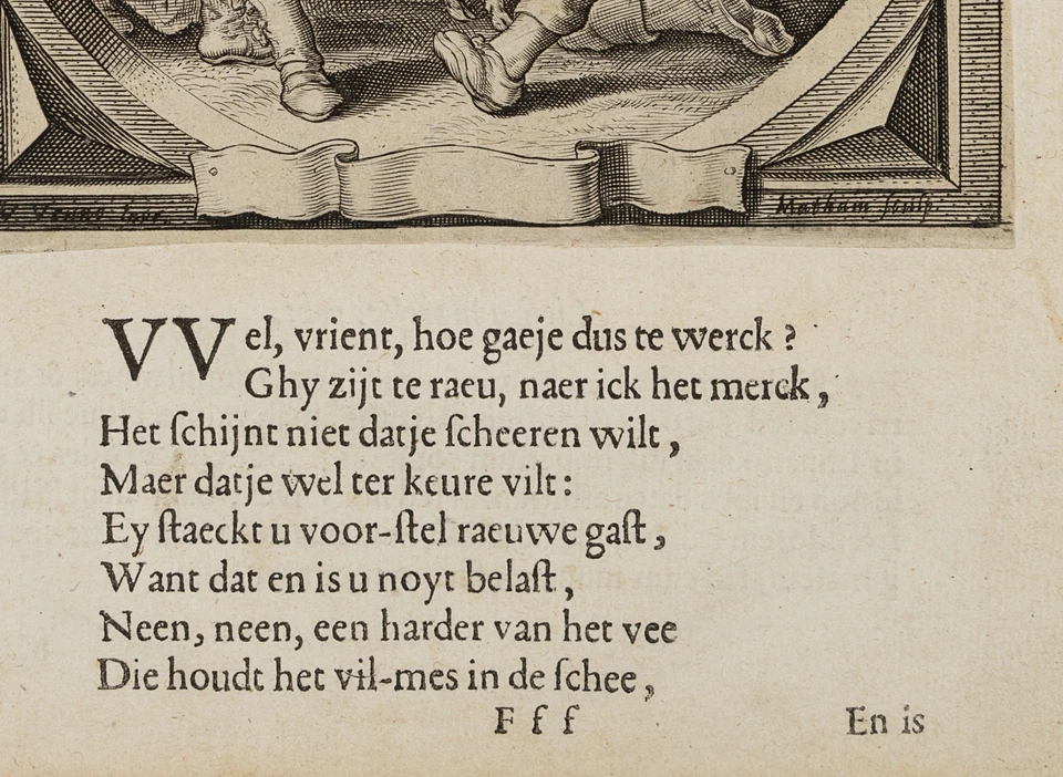 MATHAM (*1605) nach VAN DE VENNE (*1589), König und Hirte, 1632, KSt. Barock - Bild 4 von 4