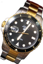 FOSSIL Two-Tone Stainless Steel Watch   Black...