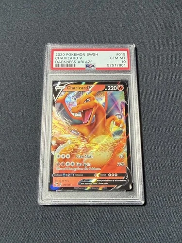 2020 Pokémon SWSH Charizard V Darkness Ablaze #019 PSA 10 Gem Mint