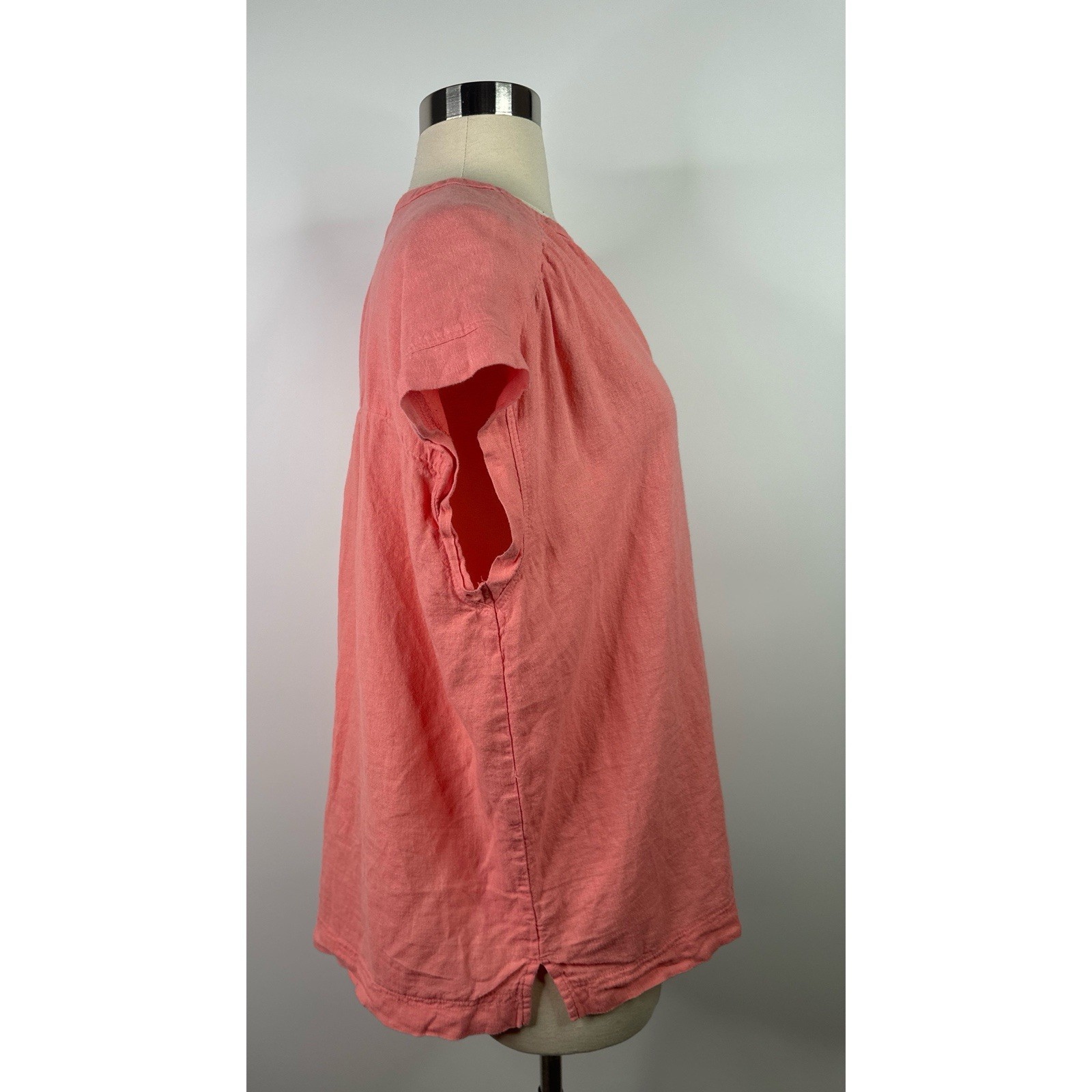 Splendid Linen Blend Split Round Neck Sleeveless … - image 4