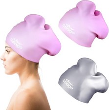 Silicone Swim Cap for Long Hair 2 Pack